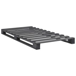 vidaXL Estructura de cama de palés madera maciza de pino gris 90x200cm