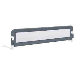 vidaXL Barandilla de seguridad cama de niño poliéster gris 180x42cm