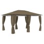 vidaXL Marquesina de jardín con cortinas gris taupe 4x3 m 180 g/m² vidaXL Marquesina de jardín con cortinas gris taupe 4x3 m 180 g/m²