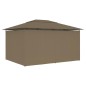 vidaXL Marquesina de jardín con cortinas gris taupe 4x3 m 180 g/m² vidaXL Marquesina de jardín con cortinas gris taupe 4x3 m 180 g/m²
