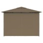 vidaXL Marquesina de jardín con cortinas gris taupe 4x3 m 180 g/m² vidaXL Marquesina de jardín con cortinas gris taupe 4x3 m 180 g/m²