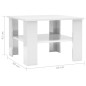 vidaXL Mesa de centro madera contrachapada blanco brillante 60x60x42cm vidaXL Mesa de centro madera contrachapada blanco brillante 60x60x42cm