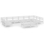 vidaXL Juego de muebles de jardín 12 piezas madera maciza pino blanco vidaXL Juego de muebles de jardín 12 piezas madera maciza pino blanco