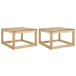 vidaXL Mesas de palets de jardín 2 uds madera impregnada 60x60x36,5 cm