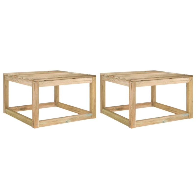 vidaXL Mesas de palets de jardín 2 uds madera impregnada 60x60x36,5 cm vidaXL Mesas de palets de jardín 2 uds madera impregnada 60x60x36,5 cm