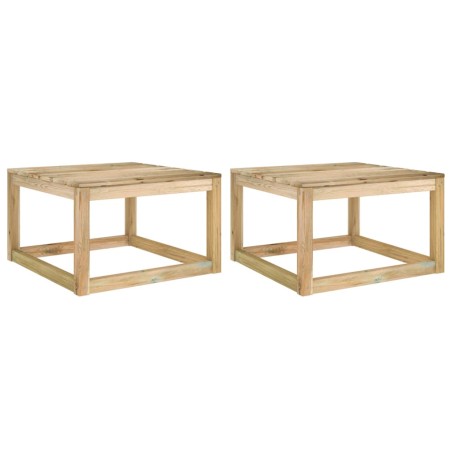 vidaXL Mesas de palets de jardín 2 uds madera impregnada 60x60x36,5 cm