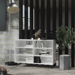 vidaXL Aparador de madera contrachapada blanco brillo 103,5x35x70 cm