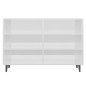 vidaXL Aparador de madera contrachapada blanco brillo 103,5x35x70 cm vidaXL Aparador de madera contrachapada blanco brillo 103,5x35x70 cm