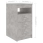 vidaXL Cajonera de madera contrachapada gris hormigón 40x50x76 cm vidaXL Cajonera de madera contrachapada gris hormigón 40x50x76 cm