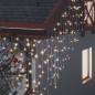 vidaXL Cortina luces carámbano 10m 400 LED blanco cálido 8 funciones vidaXL Cortina luces carámbano 10m 400 LED blanco cálido 8 funciones