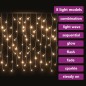 vidaXL Cortina luces carámbano 10m 400 LED blanco cálido 8 funciones vidaXL Cortina luces carámbano 10m 400 LED blanco cálido 8 funciones