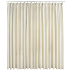 vidaXL Cortina opaca con ganchos terciopelo color crema 290x245 cm