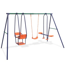 vidaXL Juego de columpios con 5 asientos naranja