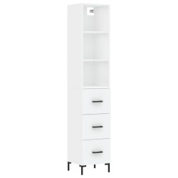 vidaXL Aparador alto madera contrachapada blanco 34,5x34x180 cm