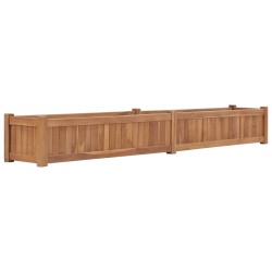 vidaXL Arriate elevado madera maciza de teca 200x30x25 cm