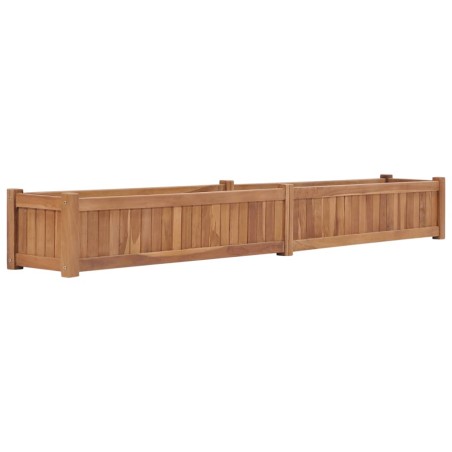 vidaXL Arriate elevado madera maciza de teca 200x30x25 cm