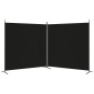 vidaXL Biombo divisor de 2 paneles de tela negro 348x180 cm vidaXL Biombo divisor de 2 paneles de tela negro 348x180 cm