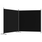 vidaXL Biombo divisor de 2 paneles de tela negro 348x180 cm vidaXL Biombo divisor de 2 paneles de tela negro 348x180 cm