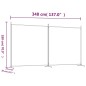 vidaXL Biombo divisor de 2 paneles de tela negro 348x180 cm vidaXL Biombo divisor de 2 paneles de tela negro 348x180 cm