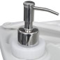 vidaXL Set de lavabo con pedestal e inodoro portátil para camping gris vidaXL Set de lavabo con pedestal e inodoro portátil para camping gris