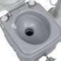 vidaXL Set de lavabo con pedestal e inodoro portátil para camping gris vidaXL Set de lavabo con pedestal e inodoro portátil para camping gris