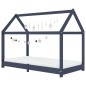 vidaXL Estructura de cama infantil madera maciza pino gris 70x140 cm vidaXL Estructura de cama infantil madera maciza pino gris 70x140 cm