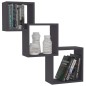 vidaXL Estante de pared de cubo madera contrachapada gris 68x15x68cm vidaXL Estante de pared de cubo madera contrachapada gris 68x15x68cm