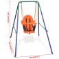 vidaXL Columpio de bebé con arnés de seguridad naranja vidaXL Columpio de bebé con arnés de seguridad naranja