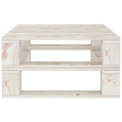 vidaXL Mesa de palés para jardín madera blanco
