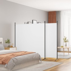 vidaXL Biombo divisor de 4 paneles de tela blanco 698x180 cm