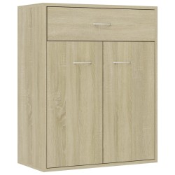 vidaXL Aparador de madera contrachapada color roble Sonoma 60x30x75 cm