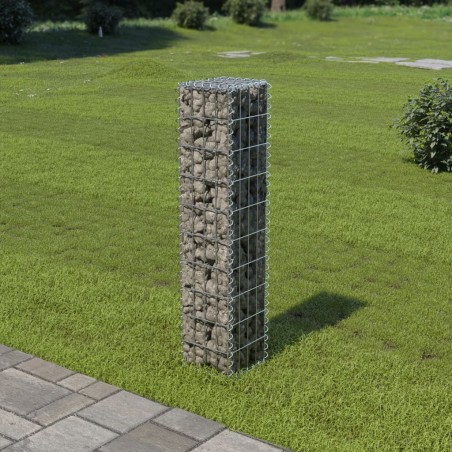 vidaXL Muro de gaviones con cubiertas acero galvanizado 20x20x100 cm