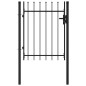 vidaXL Cancela de valla con una puerta y puntas acero negro 1x1,2 m vidaXL Cancela de valla con una puerta y puntas acero negro 1x1,2 m