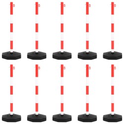vidaXL Juego de barrera con postes y cadena plástico 10 m