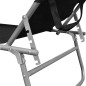 vidaXL Tumbona plegable con toldo de aluminio negro vidaXL Tumbona plegable con toldo de aluminio negro