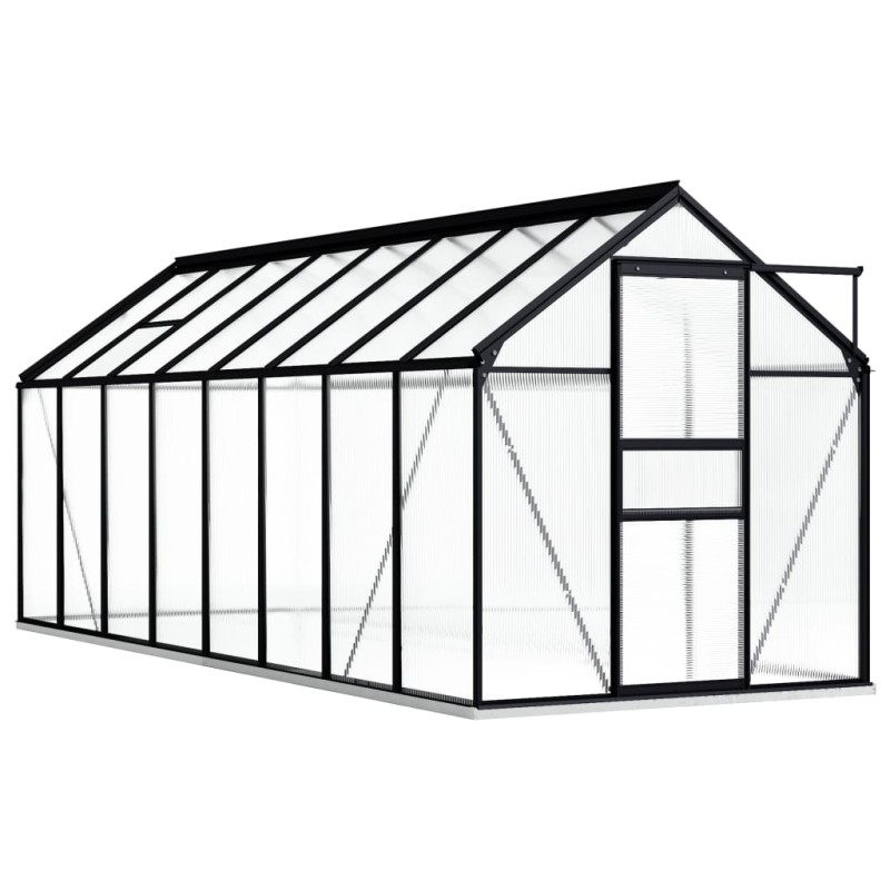 vidaXL Invernadero con estructura base aluminio gris antracita 9,31 m² vidaXL Invernadero con estructura base aluminio gris antracita 9,31 m²