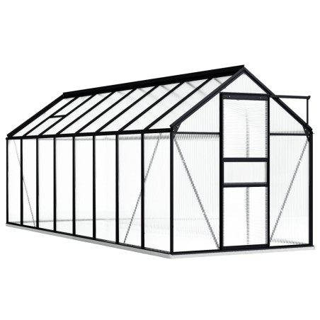 vidaXL Invernadero con estructura base aluminio gris antracita 9,31 m²