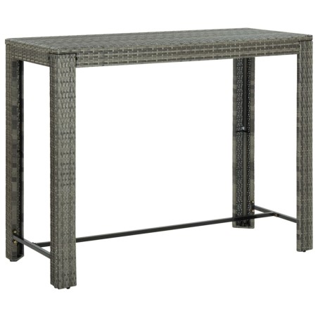 vidaXL Mesa alta de jardín ratán sintético gris 140,5x60,5x110,5 cm