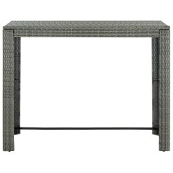 vidaXL Mesa alta de jardín ratán sintético gris 140,5x60,5x110,5 cm