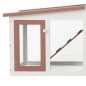 vidaXL Jaula de animales grande madera marrón y blanco 204x45x85 cm