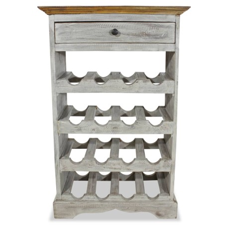 vidaXL Botellero de madera maciza reciclada 55x23x85 cm