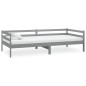 vidaXL Sofá cama con colchón madera de pino maciza gris 90x200 cm vidaXL Sofá cama con colchón madera de pino maciza gris 90x200 cm