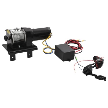 vidaXL Cabrestante eléctrico placa montaje guía de rodillo 12V 1360KG 