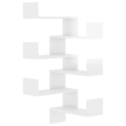 vidaXL Estante de esquina pared 2 uds madera blanco brillo 40x40x50 cm