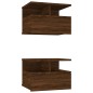vidaXL Mesita de noche flotante 2 uds madera roble marrón 40x31x27 cm vidaXL Mesita de noche flotante 2 uds madera roble marrón 40x31x27 cm