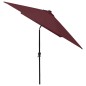 vidaXL Sombrilla con LED y poste de acero rojo burdeos 2x3 m vidaXL Sombrilla con LED y poste de acero rojo burdeos 2x3 m