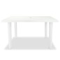 vidaXL Mesa de jardín de plástico blanca 126x76x72 cm vidaXL Mesa de jardín de plástico blanca 126x76x72 cm