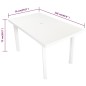 vidaXL Mesa de jardín de plástico blanca 126x76x72 cm vidaXL Mesa de jardín de plástico blanca 126x76x72 cm