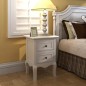vidaXL Mesitas de noche con 2 cajones 2 unidades MDF blanca vidaXL Mesitas de noche con 2 cajones 2 unidades MDF blanca