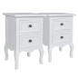vidaXL Mesitas de noche con 2 cajones 2 unidades MDF blanca vidaXL Mesitas de noche con 2 cajones 2 unidades MDF blanca